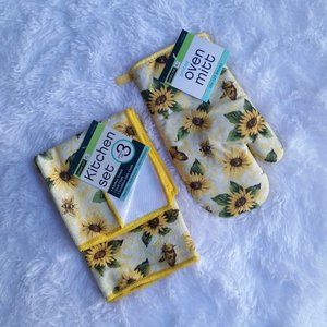Summer Sunflower Bees Kitchen Set (4 pc)